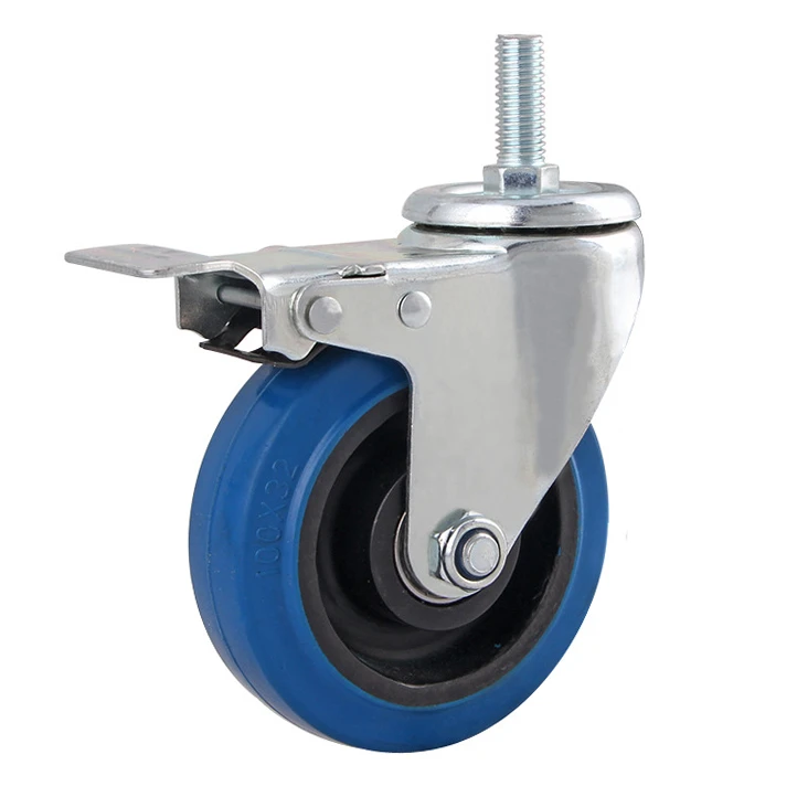 threaded stem rubber casters